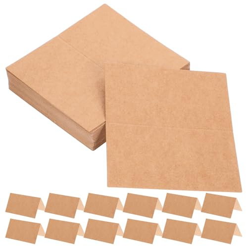 SWETRACE 50 Segnaposto da Tavolo per Matrimoni in Carta Kraft, Cartellini Nome per Banchetti, Biglietti per Posti a Sedere, Design Pieghevole Elegante, Facili da Scrivere e Personalizzare