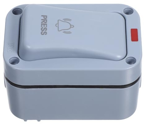 Genérico Pulsador Timbre Exterior Rectangular de Abs con Luz Indicadora para Garaje y Control de Acceso en Exteriores