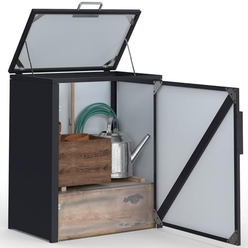 IDMarket - Armoire de Jardin en métal Gris Anthracite 70 x 40 x 80 cm