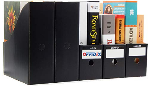 OFFIDIX Büro 5 Ebenen Kraftpapier Desktop Aufbewahrungsbox A4 Dokumentenhalter Schublade Papier Organizer für Home Office DIY Papierbehälter Student Datei Aufbewahrungsbox Schubladenschrank (Schwarz)