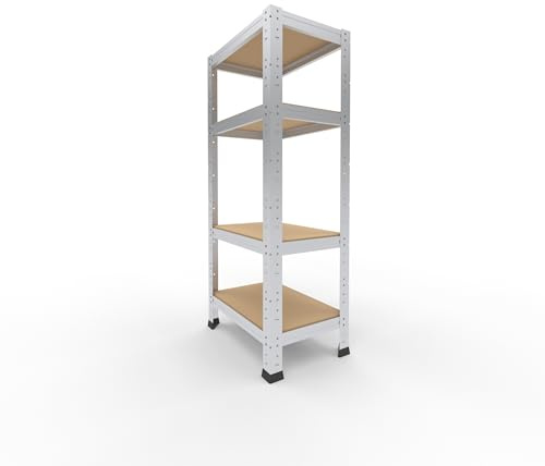 shelfplaza Home 100x30x45cm Schwerlastregal verzinkt mit 4 Böden x 175kg | Kellerregal · Lagerregal · Metallregal · Regale für Kellerraum · Steckregal · Abstellraum Regal