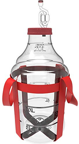 Biowin Weinballon Gärballon Gärbehälter Flasche Weithalsballon Gummistopfen Gärröhrchen (20L)