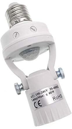 TWDRTDD Bewegungsmelder-Lichtsockel, PIR-Motion E27-Schrauben-Glühbirnenadapter,