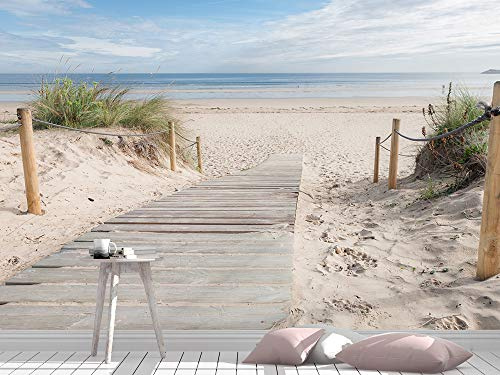 Oedim Fotomural Vinilo Para Pared Camino Hacia la Playa | Mural | Fotomural Vinilo Decorativo |150 x 100 cm | Decoración comedores, salones, habitaciones