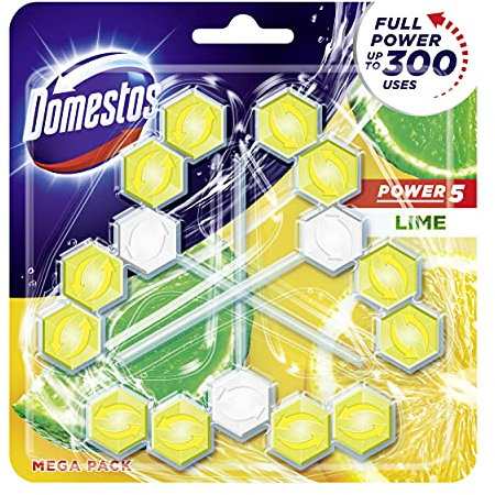 Domestos Power 5 WC-Stein Limette 3er-Pack mit der Hygiene-Kraft für ein sauberes WC