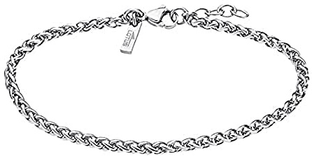 LOTUS STYLE Pulsera Hombre Acero Inoxidable 316L Brazalete de Diseño Sofisticado, Confortable y Resistente al Agua - Pulseras Hombre - Plateada 205.00 mm LS2223-2/1 - Ideal para Regalo