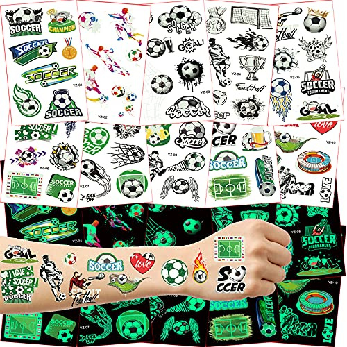 Fussball Geschenke Jungen 4 5 6 7 8 9 10 11 12 Jahre, Leuchttattoos Fußball Kinder Tattoo, Fussball Mitgebsel Jungen, Fußball Geschenke für Jungs, Geschenk Einschulung Junge Schultüte Füllung