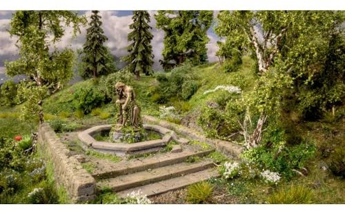 Serie Vergessene Orte Brunnen Diorama für die Modelleisenbahn Spur H0, den Modell-Landschaftsbau, DIY und Fantasy Wargaming von NOCH
