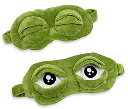 MIVAIUN Frosch Augenmaske Schlafmaske Augenbinde Grüne Emoji Frosch Augenmaske Cartoon Frosch Wacky Augenmaske 3D-Augenmaske Personalisierte Spaßkreationen für Kinder Damen Männer (2 Stück)