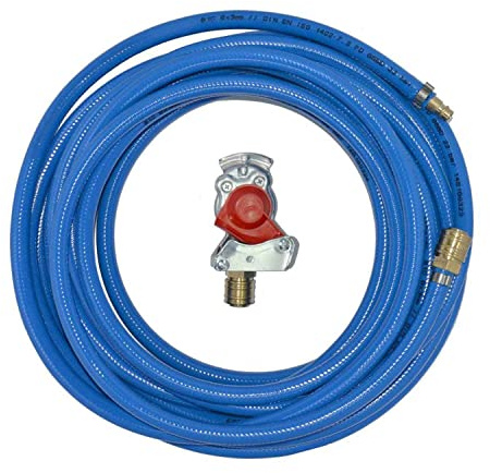 Druckluftschlauch blau mit Kupplungskopf rot ohne Ventil Werkstattanschluss, LKW, Traktor, Füllschlauch, Reifenfüllschlauch (8m DLS6x12BL m KKR-OV)