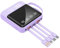 Caricabatterie Portatile per Cellulare da 10000mAh con cavi Integrati e torcia Power Bank Batteria Esterna Compatibile con iPhone Samsung Google LG iPads e Altri (Viola)