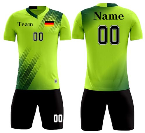 LAIFU Kinder Fußball Trikot Set Personalisiert Mit Namen Fußballtrikot | Fußball Trikot Set Kinder Mit Namen Personalisiert Ideal Für Mädchen Jungen Training Teams Und Spiele