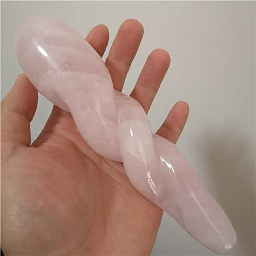 Varita De Cristal En Espiral De Cuarzo Rosa Natural, Varita De Masaje Yoni Con Gema De Cristal Tallada A Mano, Varita Curativa Para Regalo De Esposa