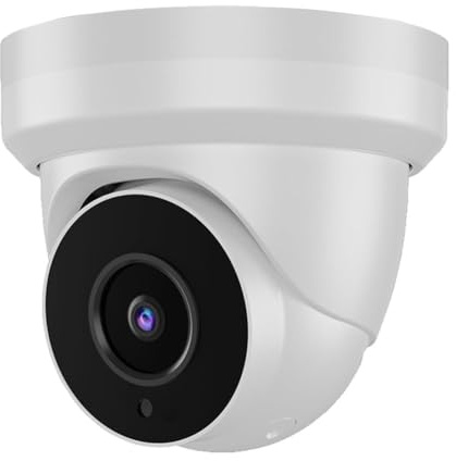 Tennoz 8MP 4K IP PoE Turret Camera Outdoor, H.265 PoE IP Security Dome Camera with 80ft Night Vision, 2.8mm Lens, 105° Wide Angle, Built-in Mic, WDR, Compatible with Third-Party NVRs and Software