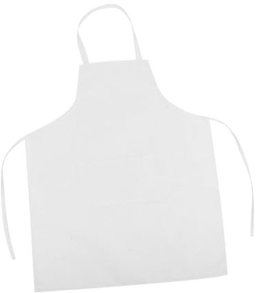 OKUMEYR Weiße Neckholder Schürze aus Polyester mit Tasche für Küche