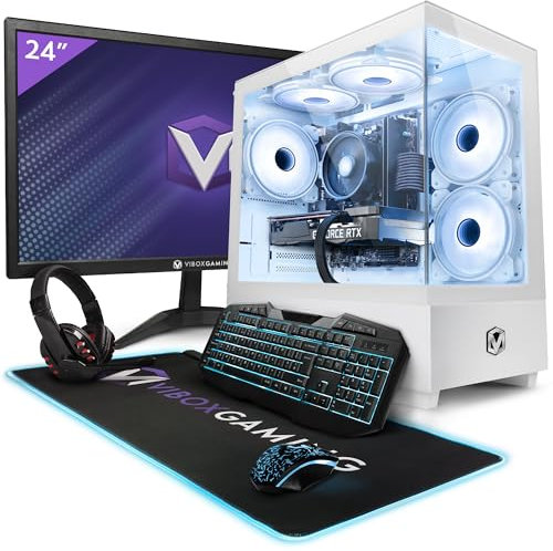 VIBOX V-168 PC Gamer Complet • 23 Écran • AMD Ryzen 5 5500 4,2 GHz • Nvidia RTX 4060 8 Go • 16 Go RAM • 1 to SSD • Windows 11 • WiFi