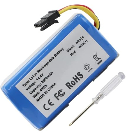 MULS 2800mAh Vacuum Battery Replacement for AIRROBO P10, iHome iHRV6-BLK Robot Vacuum Cleaner 14.4V