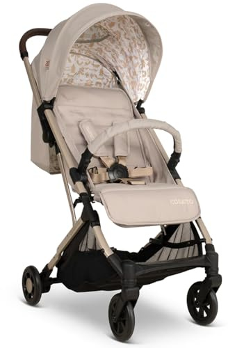 Cosatto Yo Travel Stroller - Baby Pushchair Lightweight Compact Fold from Birth to 25kg - Airline Compatible, One Hand Easy Fold, Large 8kg Shopping Basket, Raincover & Bumper Bar (Whisper)