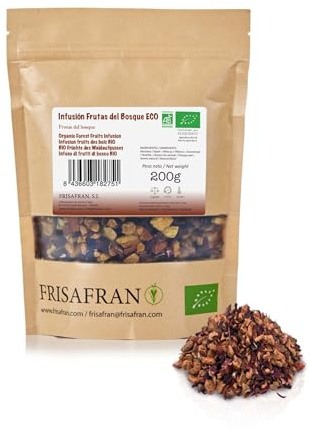 FRISAFRAN | Ekologisk skogsfrukt infusion bulk | Avslappnande | Rik på vitaminer | Ner till | 200g | Det naturliga