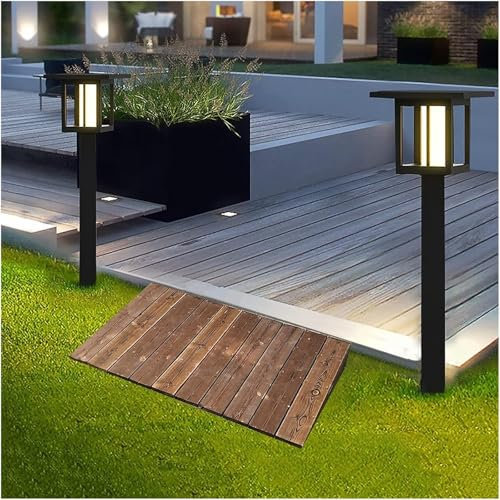 Ramps Threshold Ramp, Portable Threshold Ramp for Garage/Patio/Shed Doors, Wooden Anti-Slip Curb Ramp, for Driveway/Wheelchair/Sidewalk/Lawn Mower, 3/4/5/6/7/8in Rise(60x95x12cm/23.6x37.4x4.7in)