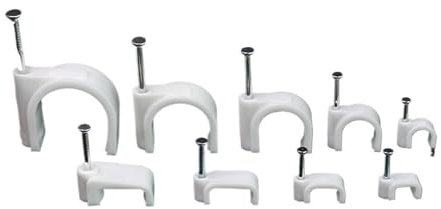 dvnFWKc Clavar en el Clip del Cable, 100 Uds Clip de Cable de plástico Sujetador de Cable de Alambre fijador de Amarre de línea telefónica Organizador Abrazadera de Pared(Flat 12mm 100PCS)