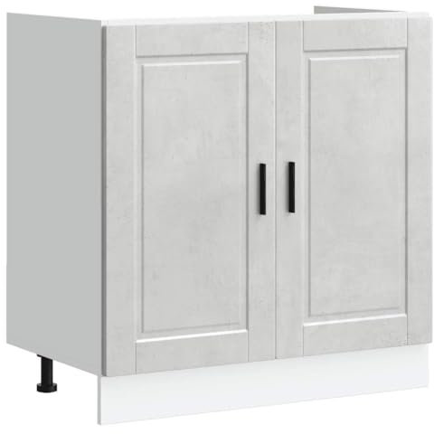 vidaXL Mueble base lavabo Porto gris cemento 80 x 46 x 81,5 cm