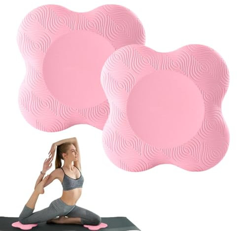 SGERUFZ 2 Pcs Yoga Genouillère Tapis de Yoga Antidérapants Résistant à l'usure Protège Les Genoux Les Mains Les Poignets et Les Coudes Rose