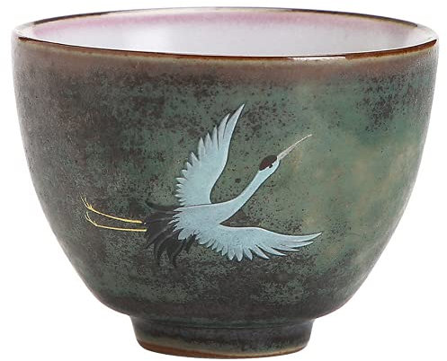 XDAWQP 1 Taza de té de cerámica China de 100 ml Hecha a Mano con Forma de grulla, Taza de Kung fu, vajilla para Beber, tazón de té