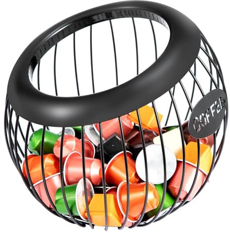 CROWNSHOP Coffee Pod Holder Coffee Pod Basket for Counter Coffee Bar Coffee Capsule Metal Coffee Capsule Storage for Counter Coffee Station Organizer Coffee Bar Accessories