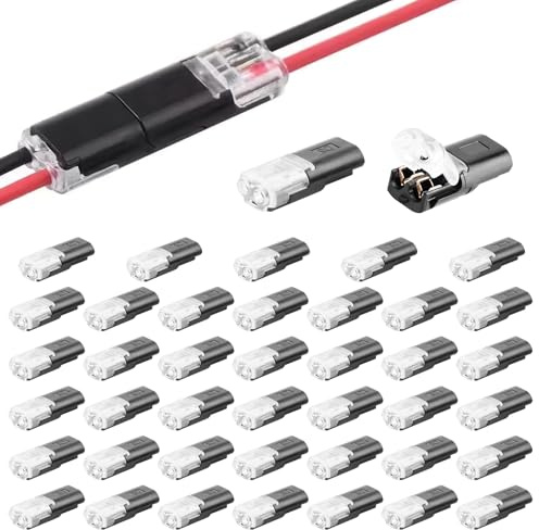 40 connettori per cavi auto, impermeabili, a 2 poli, connettore da 12 V, 2 pin, per cavo da 18 a 22 AWG, veloci per auto, camion, barche Kayak