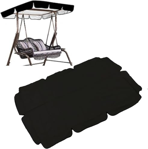 Hollywoodschaukel Dachbezug Wasserdicht,Hollywood Swing Ersatzdach Winddicht, Ersatz Bezug Sonnendach Schaukel Dach für Hollywoodschaukel Wasserdicht für Hol(Size:65x45x6inch/164x114x15cm,Color:Black)