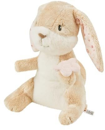 Sterntaler Kuscheltier L Hase Hanni - Plüschtier aus weichem Flauschstoff - Baby Spielzeug ab Geburt - mit Rassel & Kleiner Blume - zum Spielen, Kuscheln & Entdecken, Hellbraun
