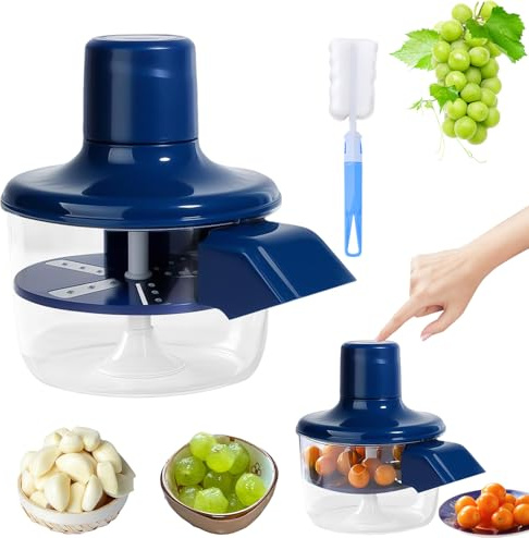 Elektrische Traubenschälmaschine, USB Wiederaufladbare Grape Peeling Machine, automatische Knoblauchschälmaschine, Multifunktionale Schälmaschine Obstschäler für Trauben, Kirschen, Tomaten (Blau)