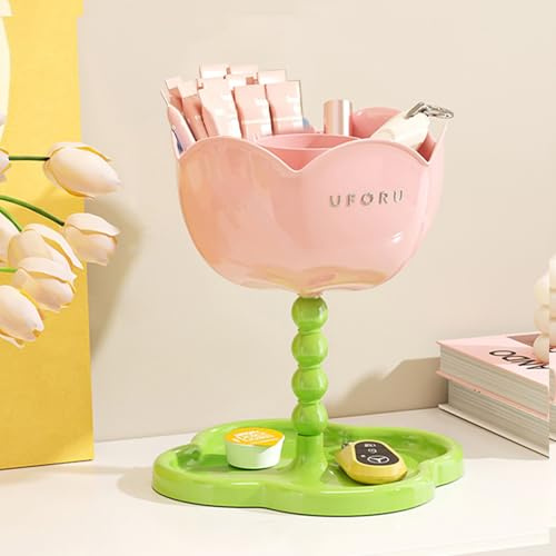 Hosoncovy Flower Desktop Tea Bag Coffee Capsule Sugar Storage Holder - Tea Box Containers Tea Packet Rack Teabag Station Stand for Cabinet Countertop (Pink)