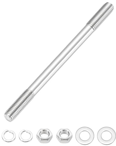 QUARKZMAN 1 Set Barra Filettata Doppia M10x130mm, 304 Acciaio Inossidabile Barra Filettata Doppia Con Dado E Rondella Per Manutenzione Casa Ancoraggio Strutturale Vite Di Fissaggio