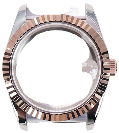 1 st 39 mm vattentät klockfodral och rem med glidspänne for Miyota 8215 Movement Safirglas(NO.49 Glass Back A)
