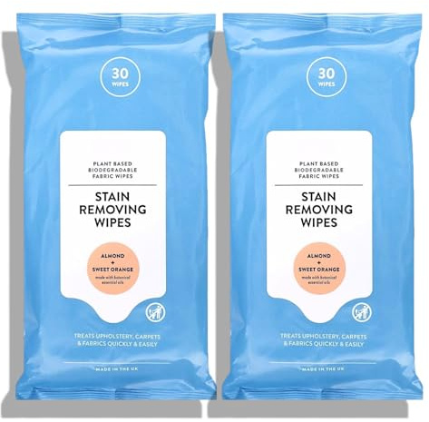 Mārks & Spēncēr | Stain Removing Wipes - Almond and Sweet Orange | Plant Based Biodegradable Fabric | 30 Wipes in Each Pack