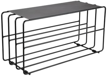 Natural Goods Berlin 1x Schuhablage Hairpin - Schuhregal Metall Schwarz - Schuhbank mit Sitzfläche - Schuhregal mit Sitzbank Schuhe Aufbewahrung Schuhe Organizer - Schuhschrank Outdoor 40 x 30 x 80cm