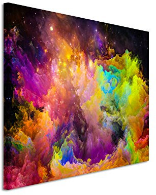Paul Sinus Art XXL Fotoleinwand 120x80cm Knallige bunte Farbwolken auf Leinwand exklusives Wandbild moderne Fotografie für ihre Wand in vielen Größen
