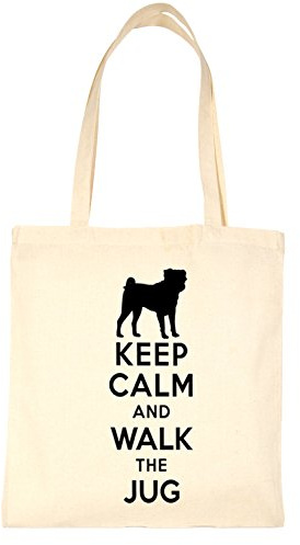 Print4U Shopping Tote Bag Keep Calm and Walk The Jug Dog