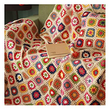 MIGUOR - Manta de ganchillo hecha a mano, estilo campestre para aire acondicionado, 59 x 39,3 pulgadas