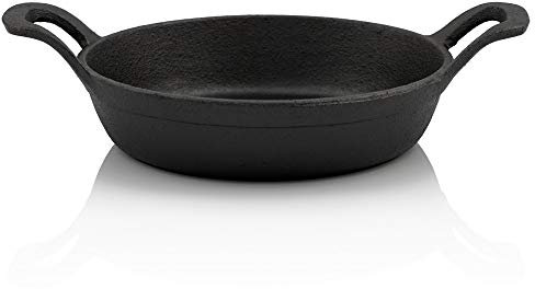 BBQ-TORO Set de poêles en fonte (1 pièce) | Ø 16 cm - rond | déjà brûlé | Poêle à griller, casserole en fonte, poêles à frire, poêle à feu, casseroles à griller