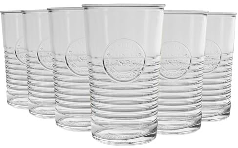 Bormioli Rocco Officina 1825 Highball Verres Set - Cocktail Vintage Verre Coupe Italienne Gobelets - 475ml - Paquet de 12