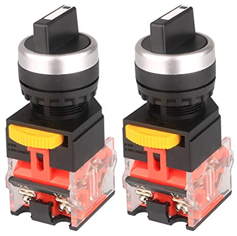 GUUZI 22mm Maintained Waterproof Self-Lock Switch Selector Rotary Switch, 660VAC Voltage and 10A Contact Current NO/NC Control Function