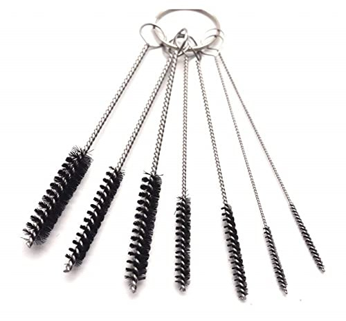 AWAVM Lot de 7 brosses de nettoyage en nylon - Petite brosse de nettoyage pour tuyau, tube à essai - Brosse élastique adaptée à la bouche étroite.