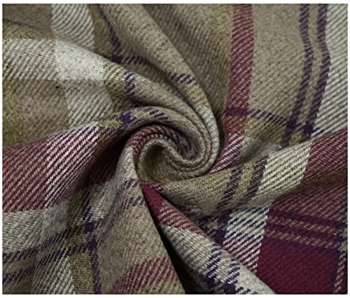 Skye Balmoral Thick Wool Effect Tartan Upholstery Curtain Fabric Sofa Plaid Fabric (200 x 140cm (2 Metre), Heather)