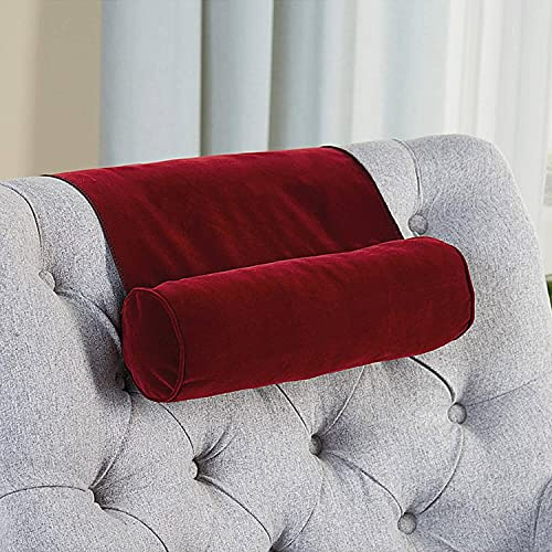 Non-Slip Armchair Sofa Velour Neck Support Cushion W25cm