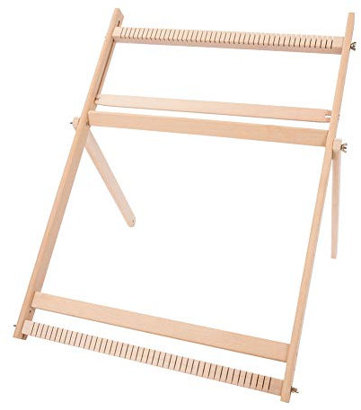 FOUF Hölzerner Multi-Craft-Webstuhl, 27,6H X 19,7 B, Verstellbarer Handwebstuhl mit Ständer aus Holz, Entwickelt Kreativität, Webrahmen-Webstuhl für Erwachsene, Anfänger