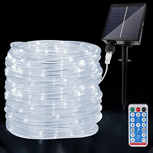 JIMACRO Outdoor Solar LED Lichtschlauch, IP65 Wasserdicht Solar Lichterkette Außen 20m 200LEDs Solar Deko Lichter mit 8 Beleuchtungsmodi für Garten Baum Party Weihnachtsdekoration
