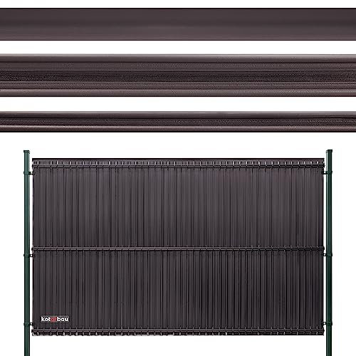KOTARBAU® Sichtschutz für vertikale Paneele 172 x 125 cm Dunkelbraun PVC Zaunlatten für Paneele Sichtschutzzaun Schichtschutzleisten für Zaunpaneele Satz aus Kunststoff für Terrasse Garten